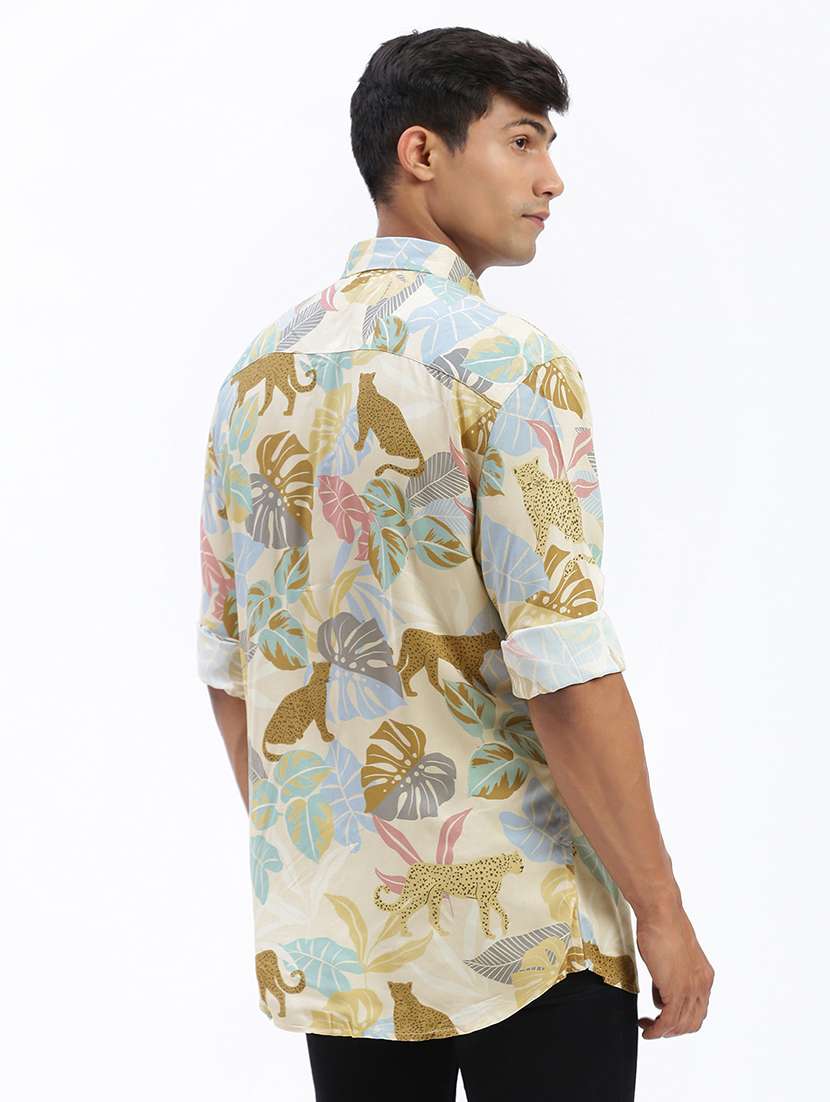 men long sleeves printed casual shirt - 21597466 -  Standard Image - 3