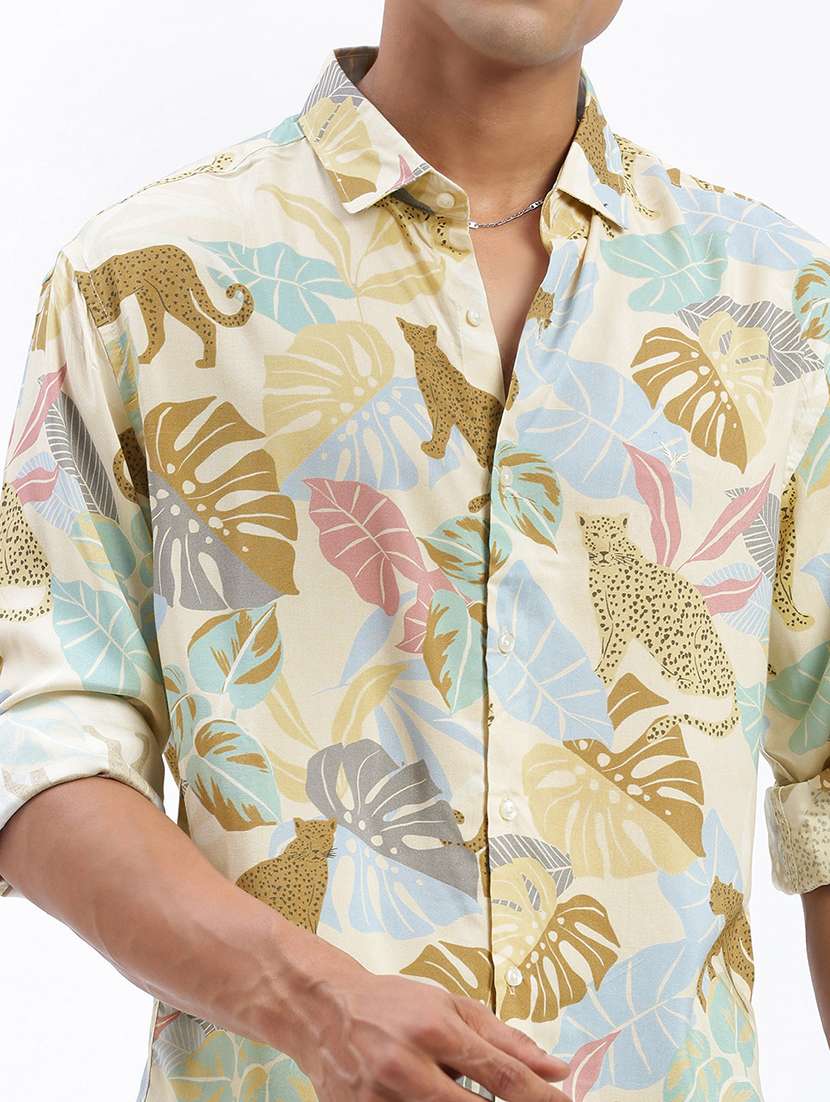men long sleeves printed casual shirt - 21597466 -  Standard Image - 5