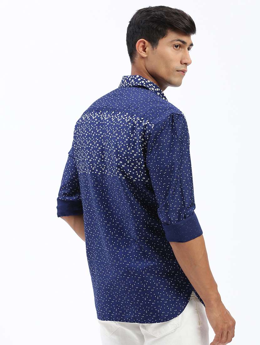 men long sleeves printed casual shirt - 21597467 -  Standard Image - 3