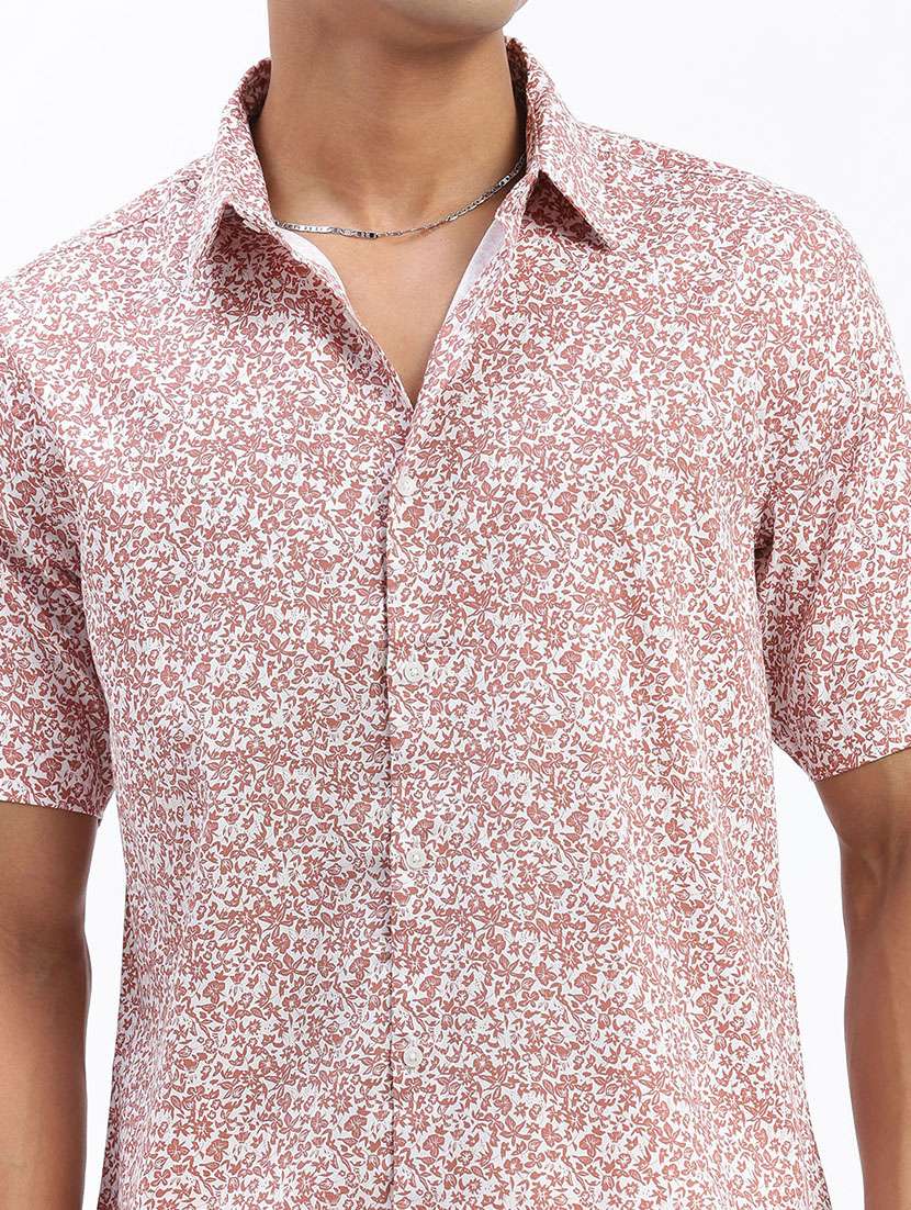 men short sleeves printed casual shirt - 21597475 -  Standard Image - 5