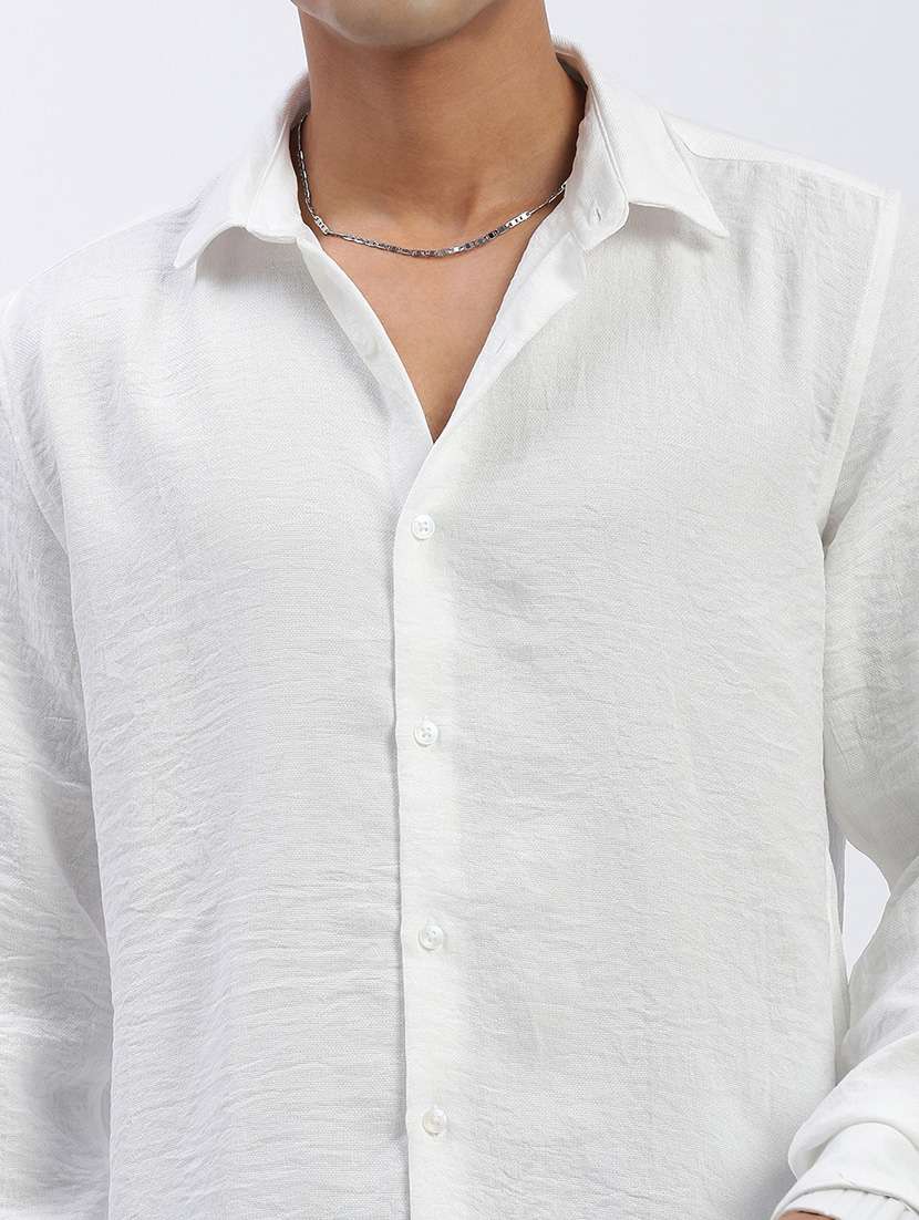 men long sleeves solid casual shirt - 21597479 -  Standard Image - 5