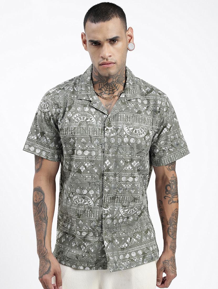 men short sleeves printed casual shirt - 21597495 - Zoom Image - 0