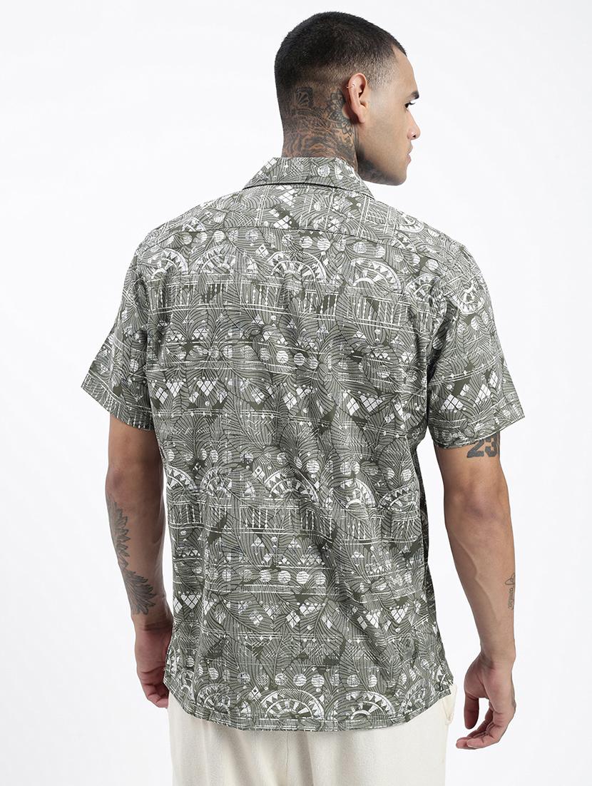 men short sleeves printed casual shirt - 21597495 - Standard Image - 3