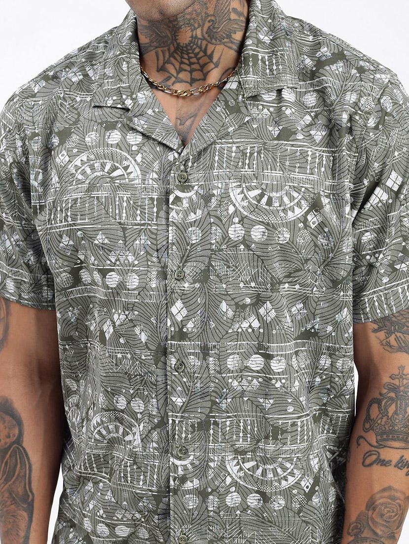 men short sleeves printed casual shirt - 21597495 - Standard Image - 5