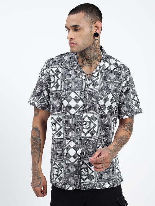 men short sleeves printed casual shirt - 21597498 - Standard Image - 0