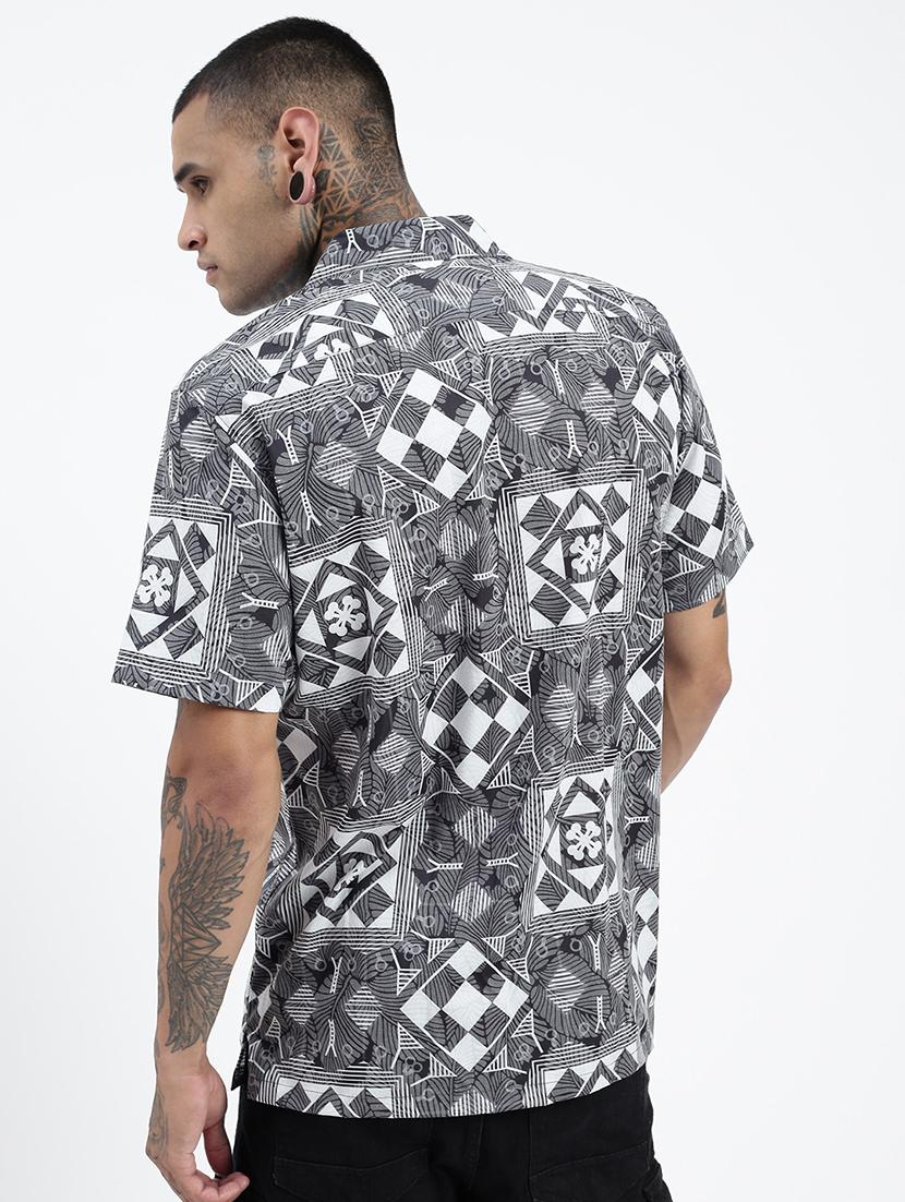 men short sleeves printed casual shirt - 21597498 - Standard Image - 3