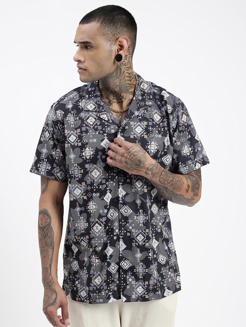 men short sleeves printed casual shirt - 21597501 - Zoom Image - 0