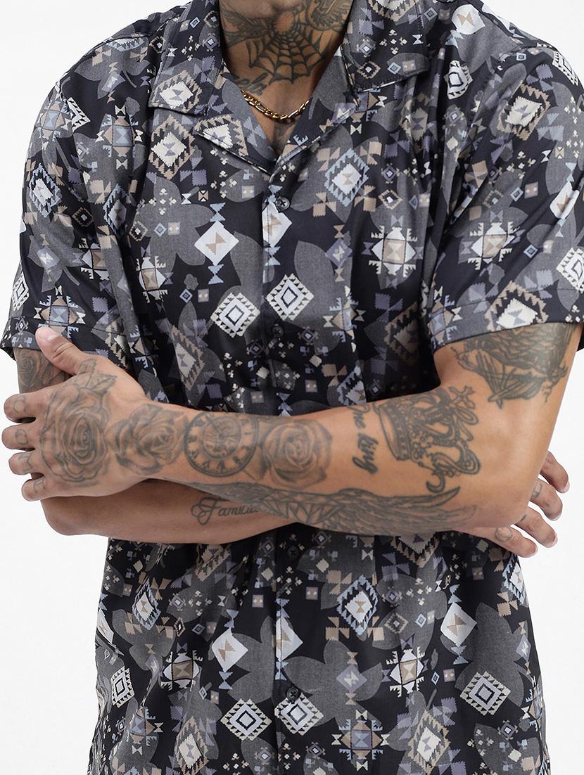 men short sleeves printed casual shirt - 21597501 - Standard Image - 5