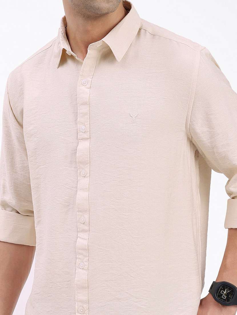 men regular fit solid long sleeve casual shirt - 21597561 -  Standard Image - 5