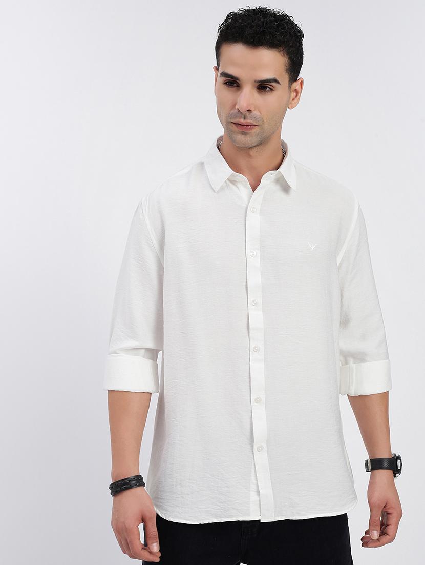 men regular fit solid long sleeve casual shirt - 21597568 - Zoom Image - 0
