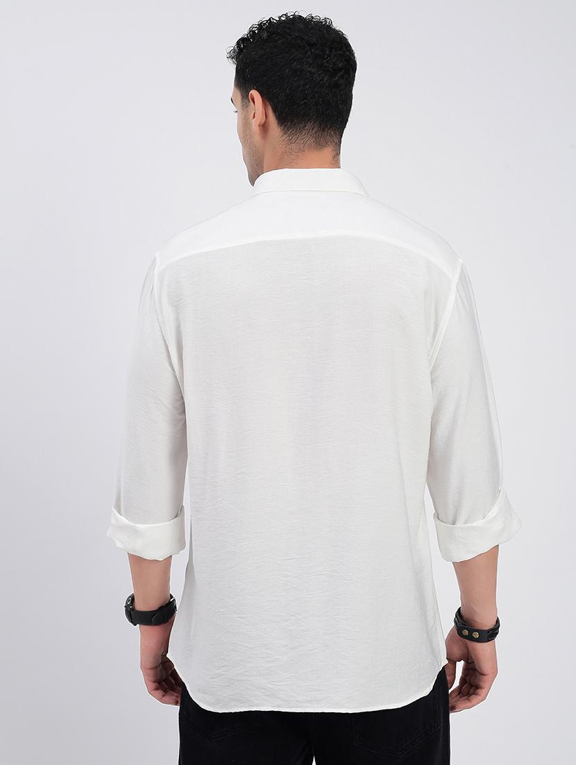 men regular fit solid long sleeve casual shirt - 21597568 - Standard Image - 3