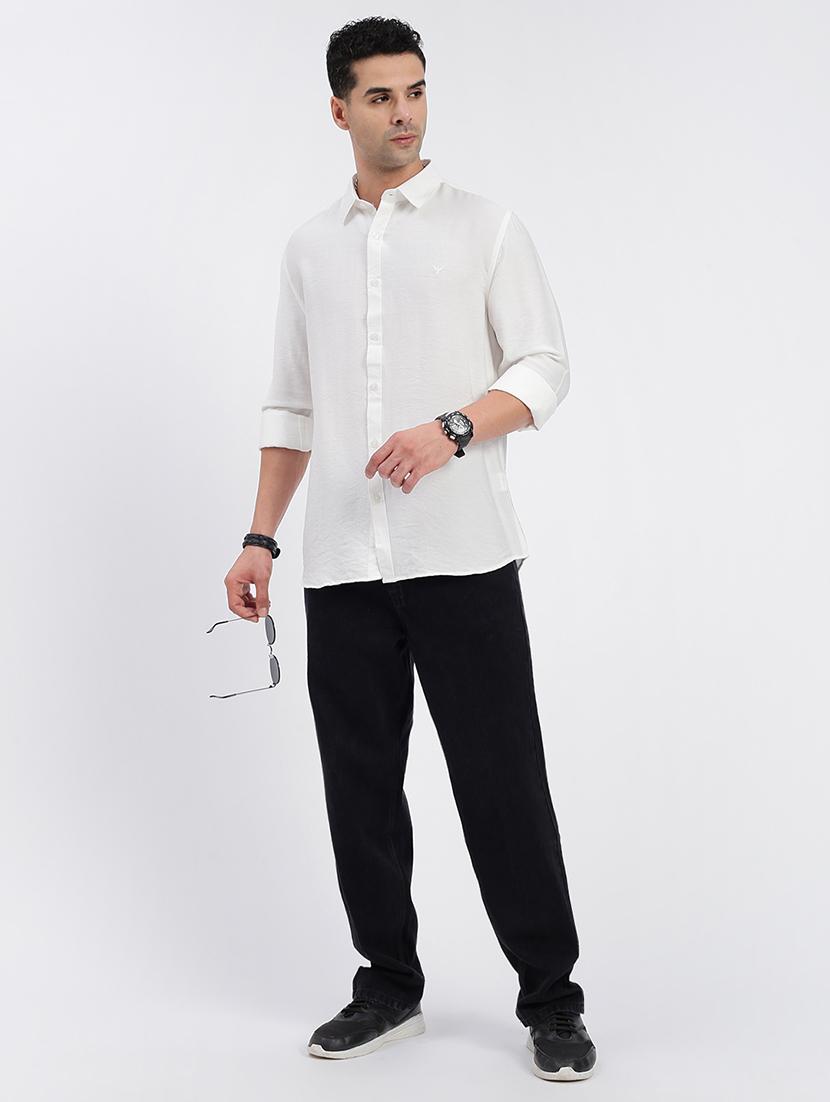 men regular fit solid long sleeve casual shirt - 21597568 - Standard Image - 5