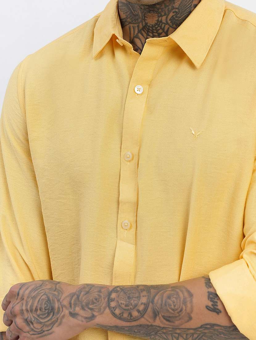 men regular fit solid long sleeve casual shirt - 21597570 -  Standard Image - 5