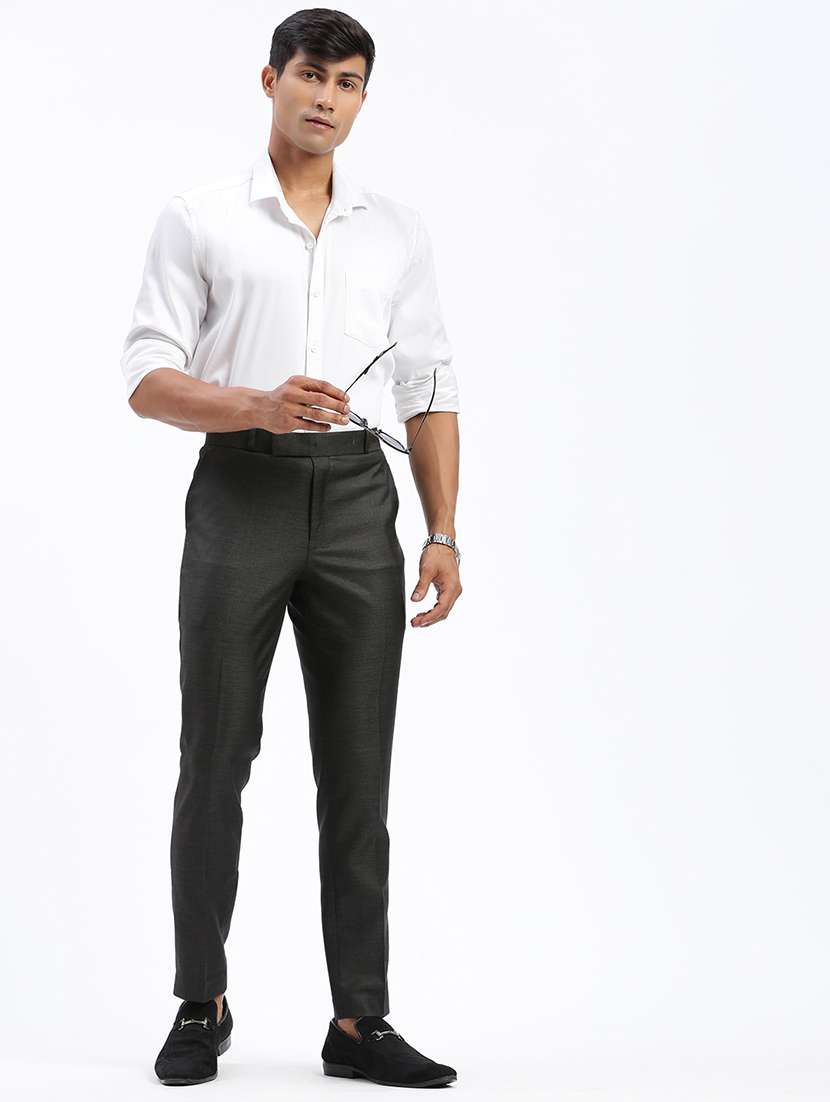 men solid flat front full length formal trouser - 21597584 -  Standard Image - 3