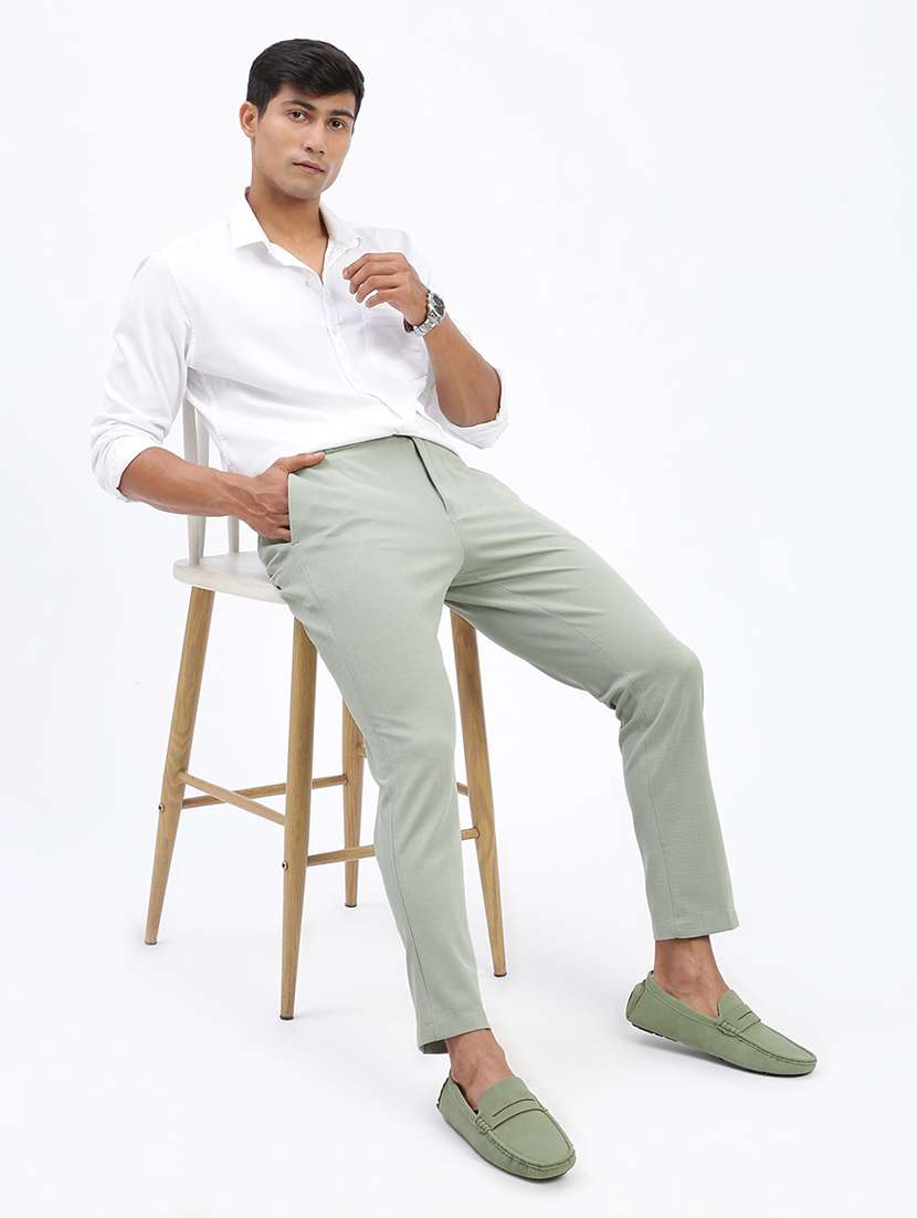 men solid flat front full length formal trouser - 21597586 -  Standard Image - 3
