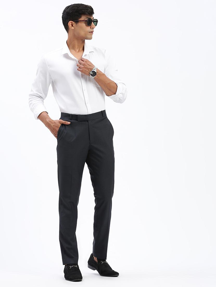men solid flat front full length formal trouser - 21597589 - Standard Image - 3