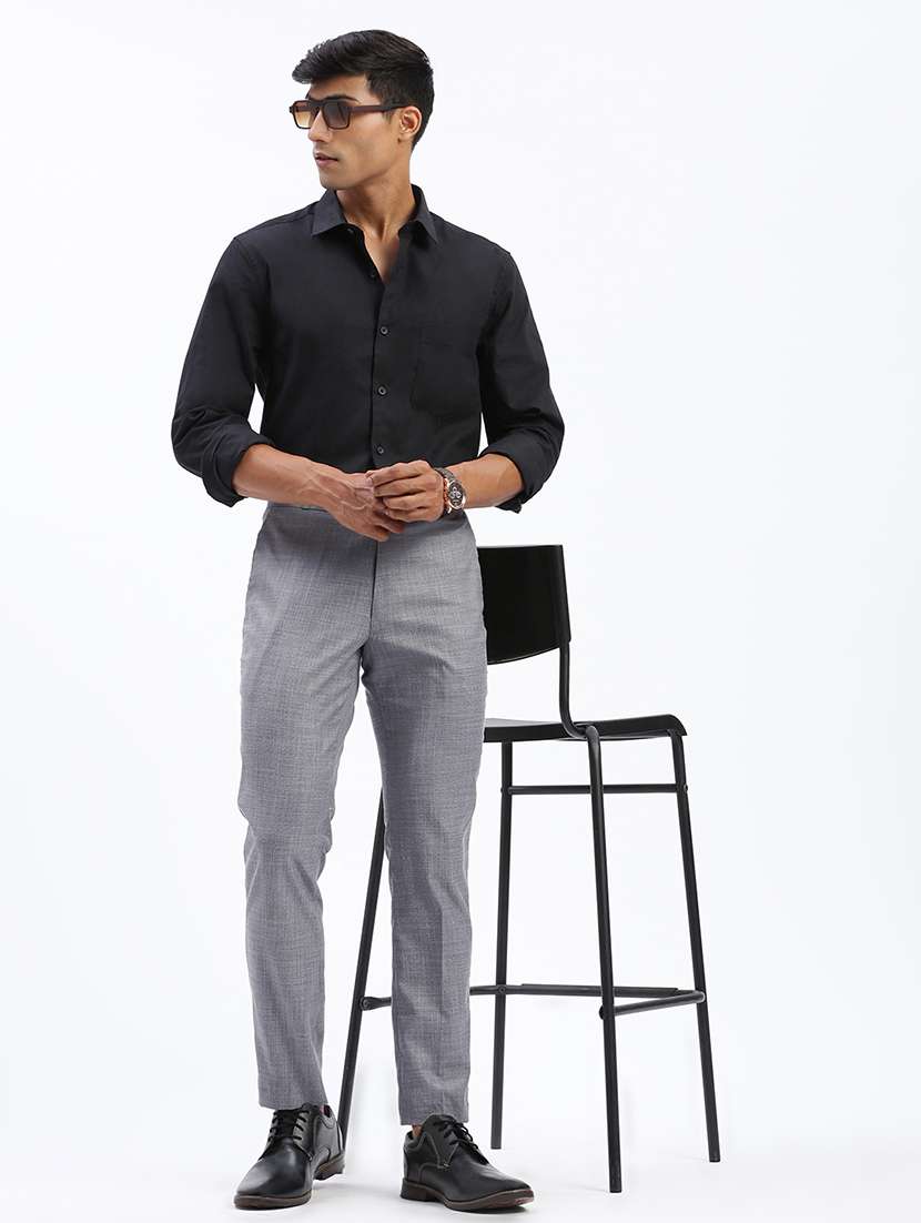 men solid flat front full length formal trouser - 21597592 -  Standard Image - 3