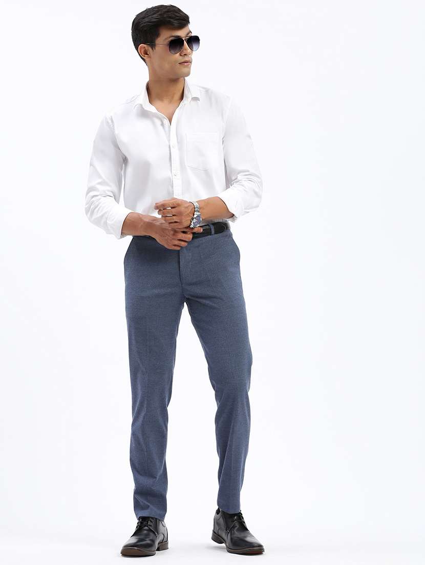 men solid flat front full length formal trouser - 21597599 -  Standard Image - 3