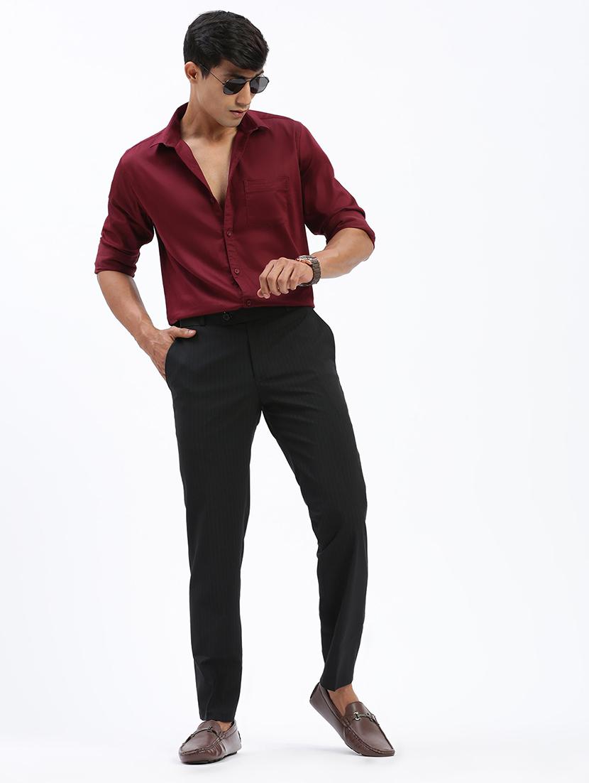 men solid flat front full length formal trouser - 21597602 - Standard Image - 3