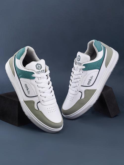 men white lace up sneakers - 21597631 - Standard Image - 0