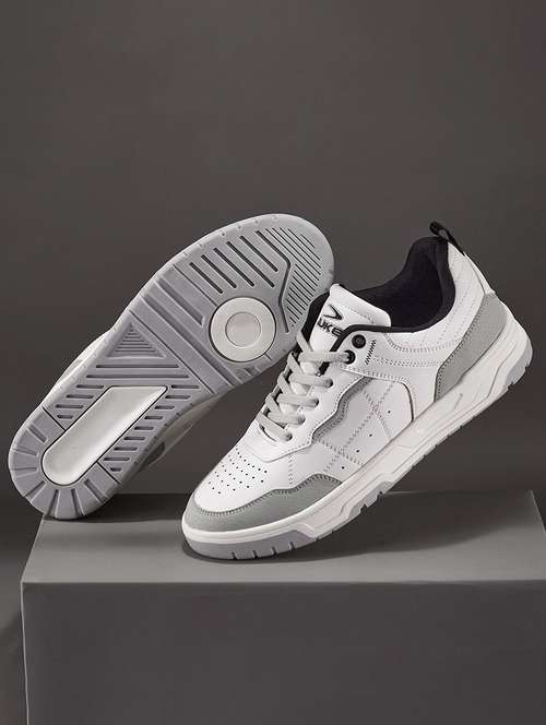 men grey lace up sneakers - 21597641 -  Standard Image - 0