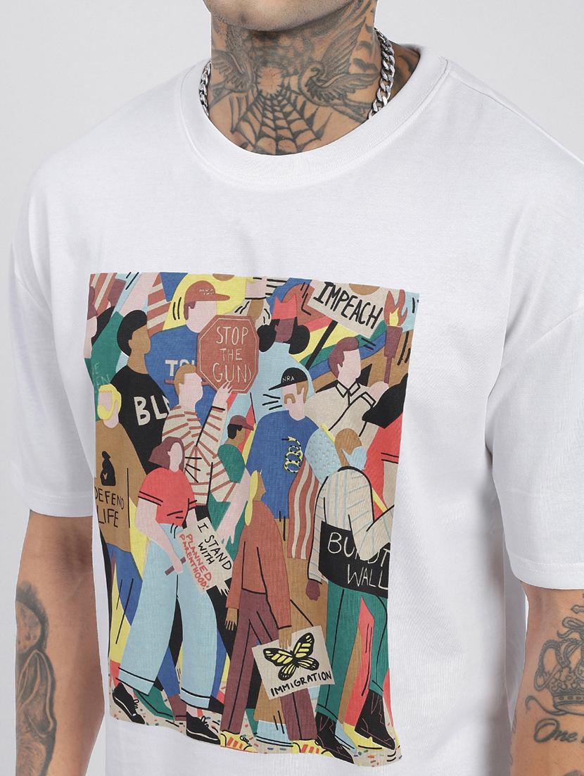 men front print short sleeves t-shirt - 21597662 - Standard Image - 5