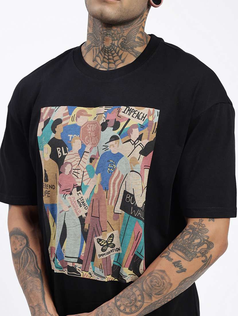 men front print short sleeves t-shirt - 21597663 -  Standard Image - 5