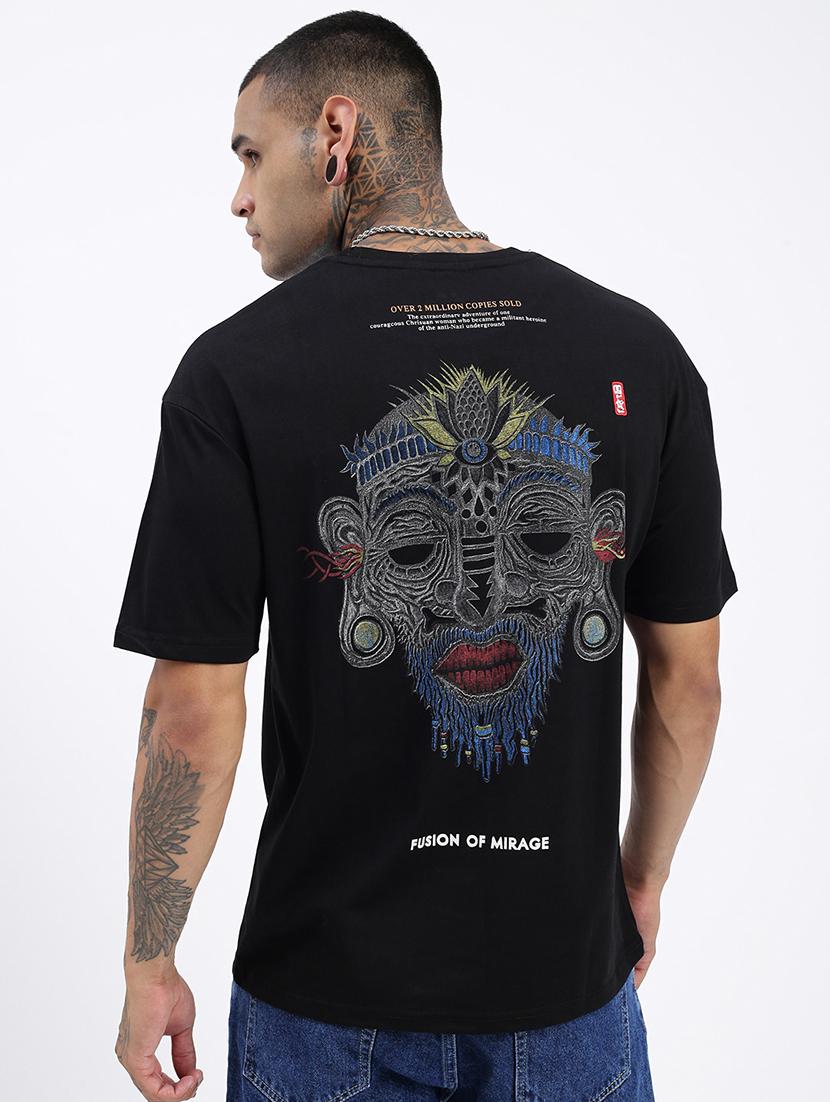 men front & back print short sleeve t-shirt - 21597667 - Standard Image - 3