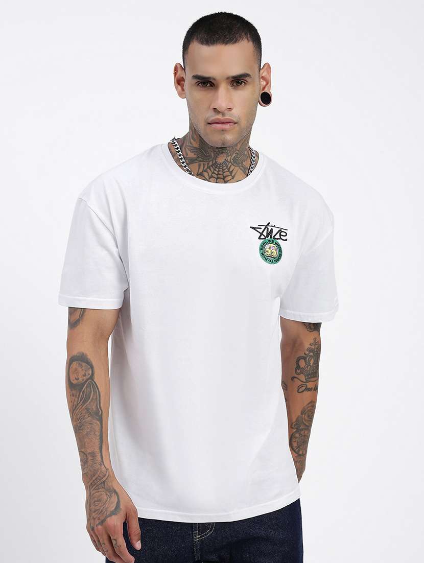 men front & back print short sleeve t-shirt - 21597673 -  Zoom Image - 0