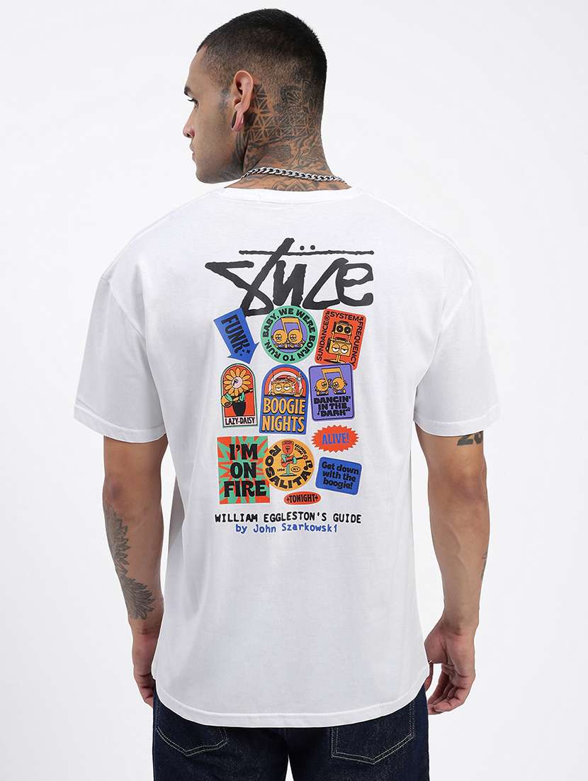 men front & back print short sleeve t-shirt - 21597673 -  Standard Image - 3