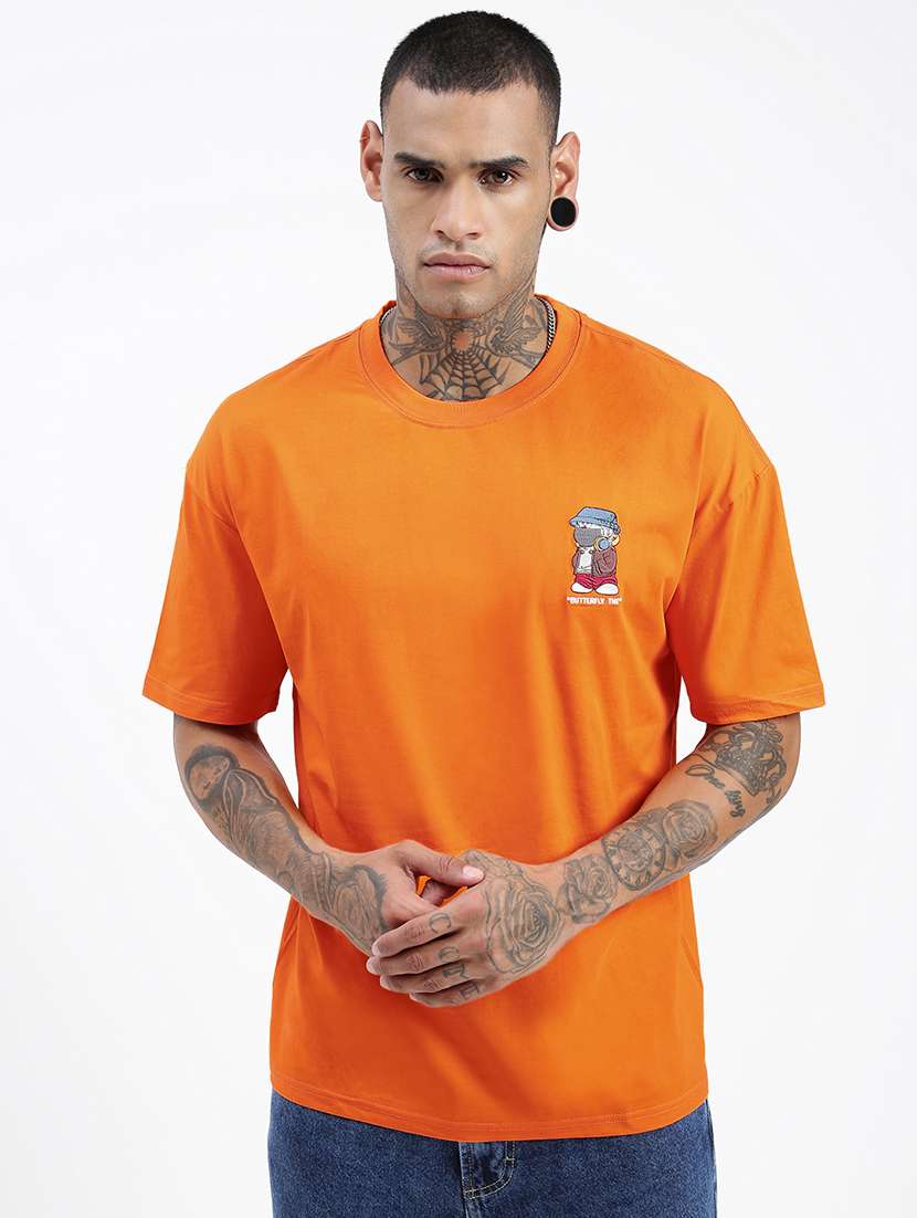 men front & back print short sleeve t-shirt - 21597675 -  Zoom Image - 0
