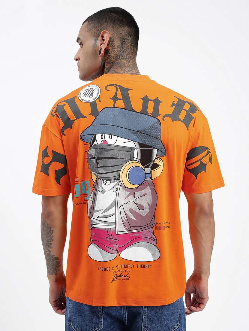men front & back print short sleeve t-shirt - 21597675 - Standard Image - 3