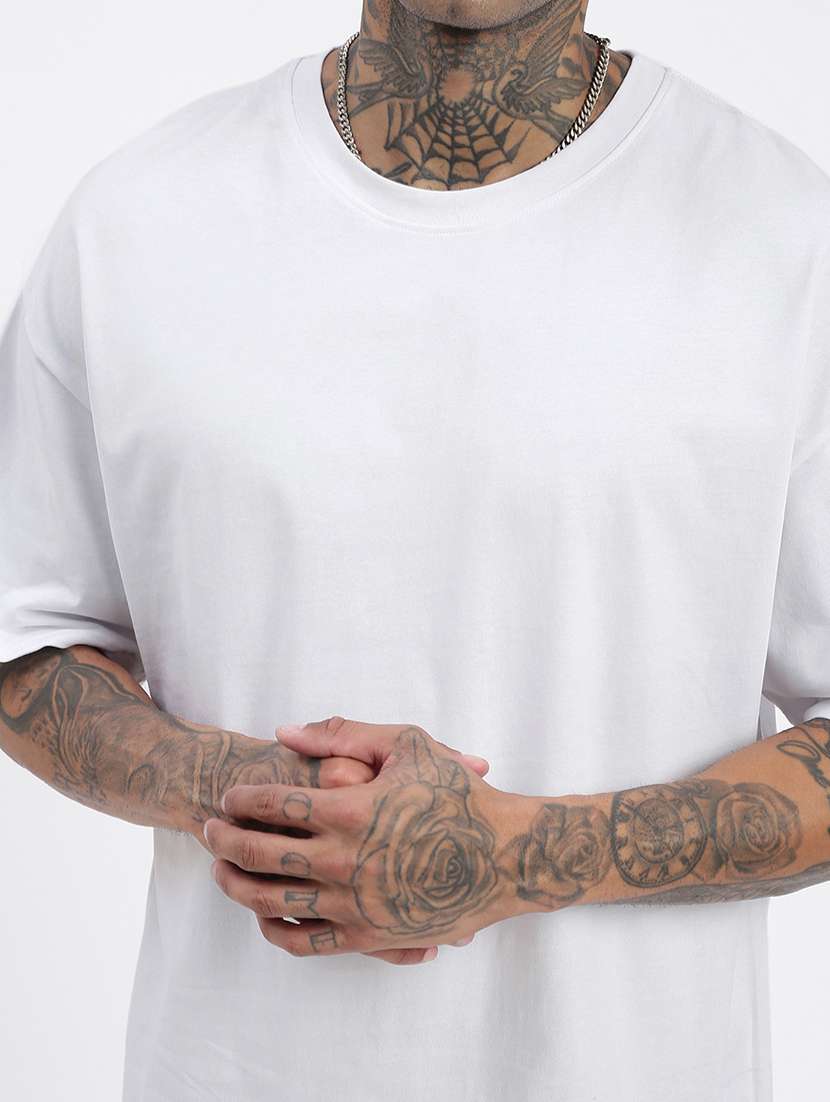 women solid short sleeve oversized t-shirt - 21597678 - Standard Image - 5