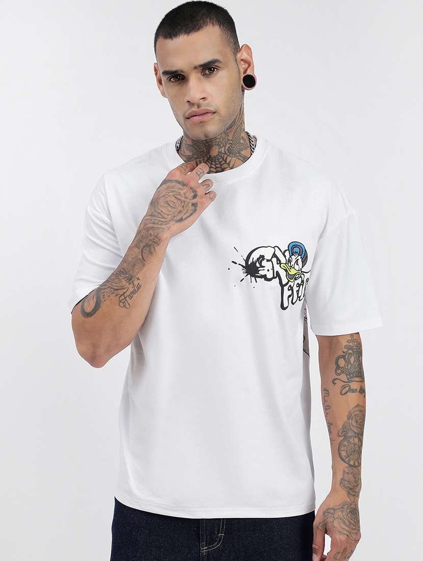 men front & back print short sleeve t-shirt - 21597680 -  Zoom Image - 0