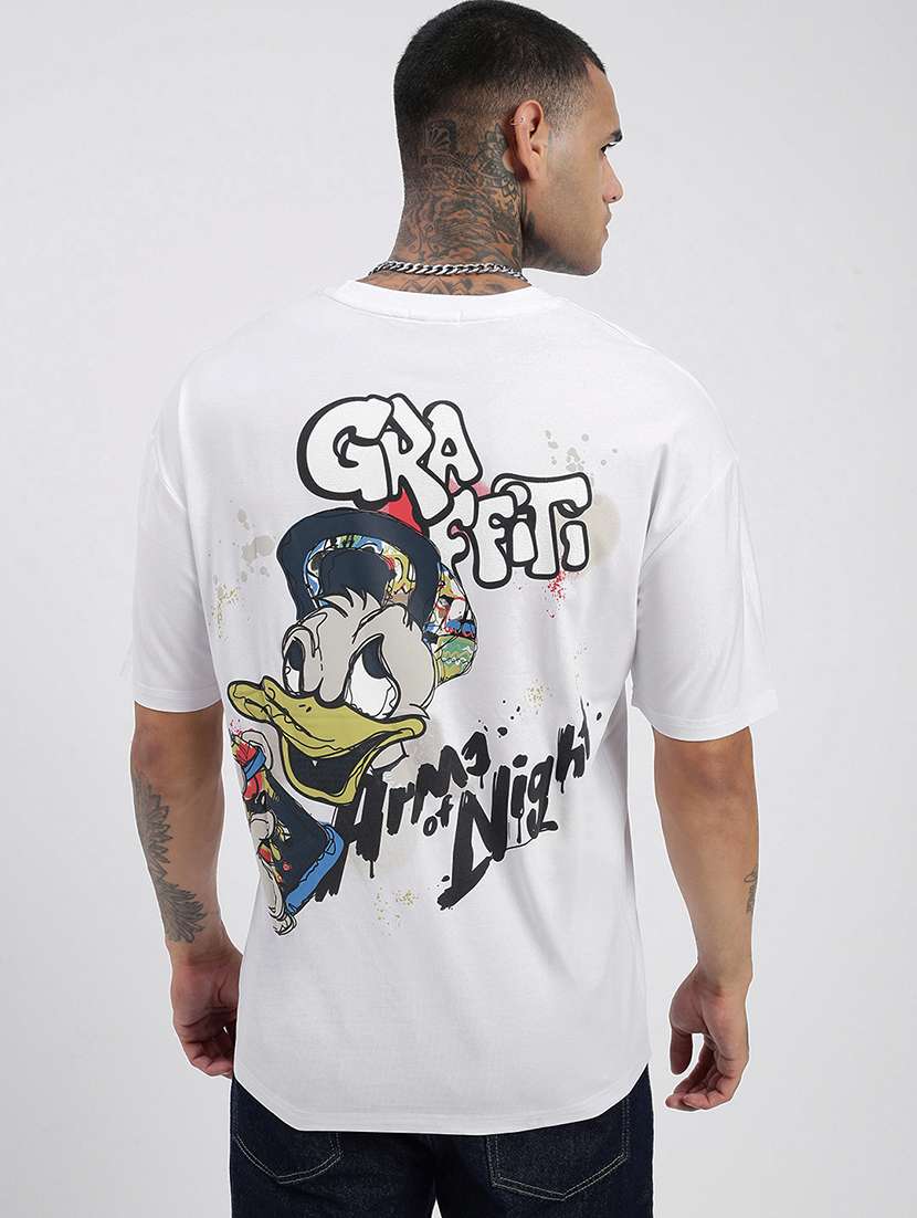 men front & back print short sleeve t-shirt - 21597680 - Standard Image - 3