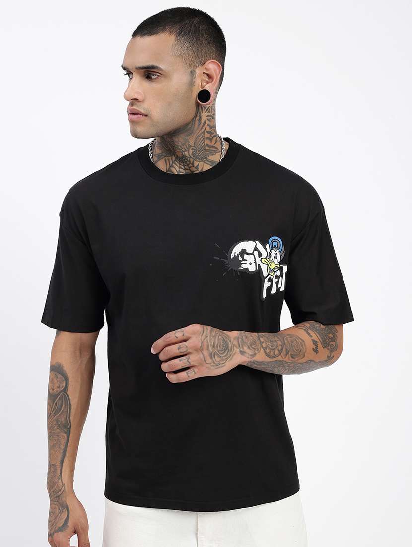 men front & back print short sleeve t-shirt - 21597682 -  Zoom Image - 0