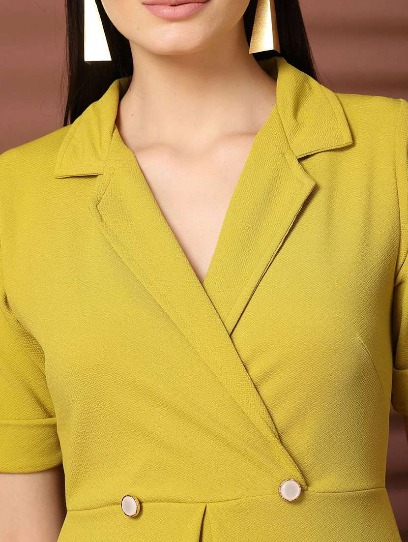 women yellow solid a-line dress - 21597824 -  Standard Image - 5