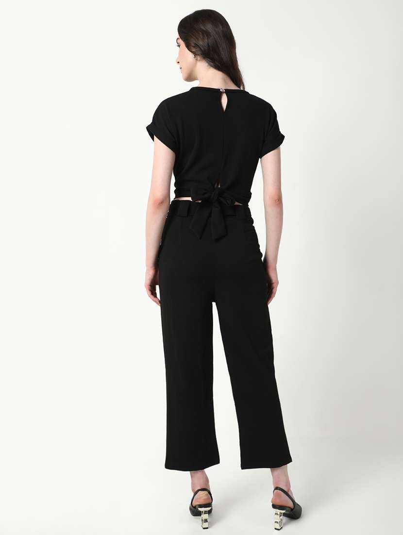 women solid top and trouser co-ords  set - 21597975 -  Standard Image - 3