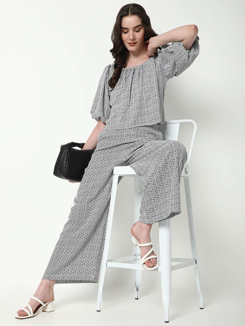 women printed top and trouser co-ord set - 21597981 -  Standard Image - 5