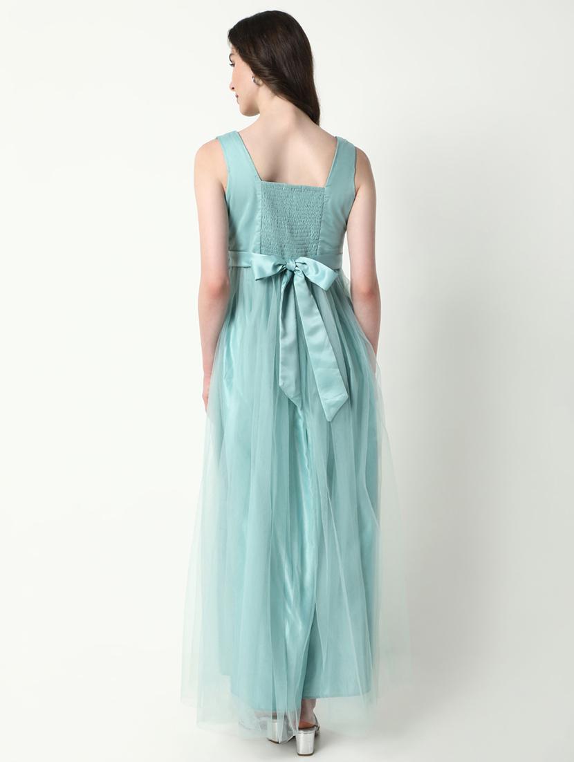 women solid sleeveless fit & flare dress - 21598010 - Standard Image - 3
