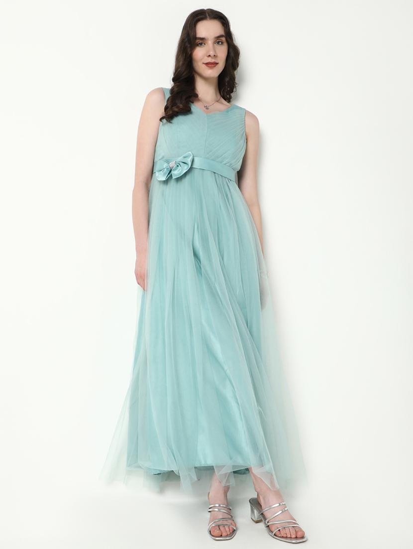 women solid sleeveless fit & flare dress - 21598010 - Standard Image - 5