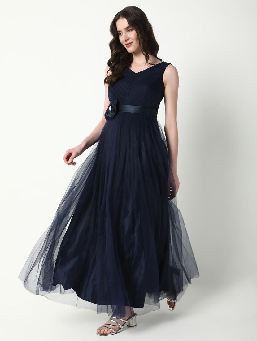 wome solid sleeveless fit & flare dress - 21598011 - Standard Image - 5