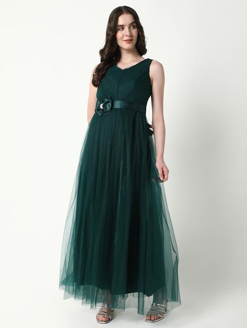 women solid sleevless fit & flare dress - 21598013 -  Standard Image - 0