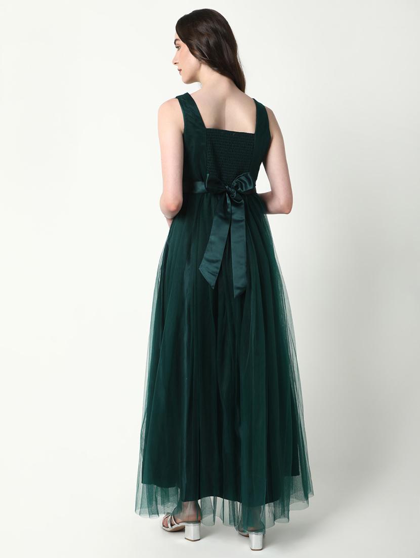 women solid sleevless fit & flare dress - 21598013 - Standard Image - 3