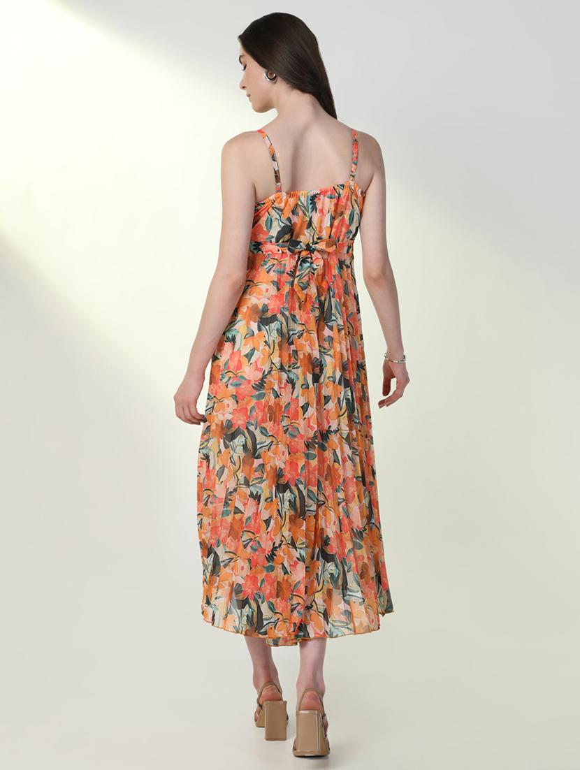 women floral v neck fit & flare dress - 21598040 - Standard Image - 3