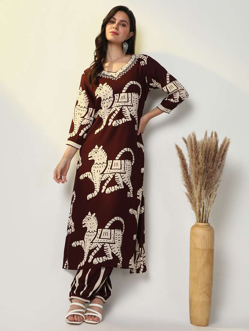 women printed kurta and salwar set - 21598103 -  Zoom Image - 0