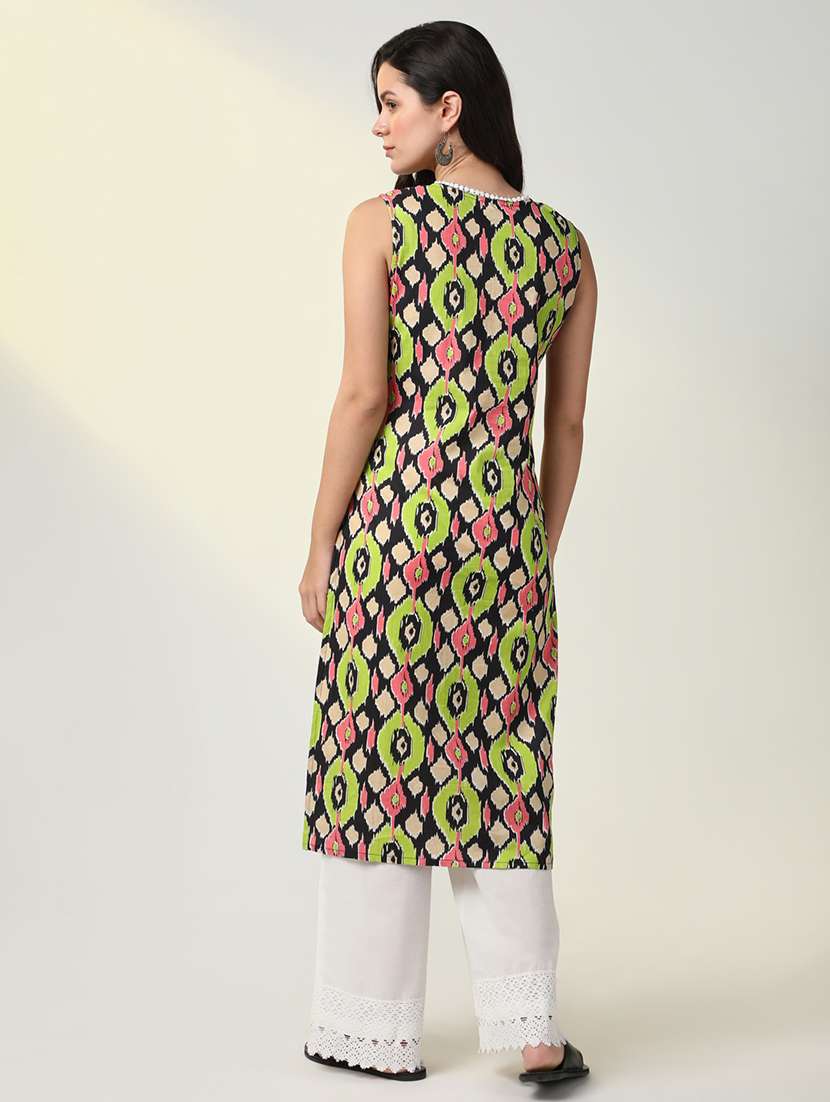 women printed kurta and palazzo set - 21598115 -  Standard Image - 3