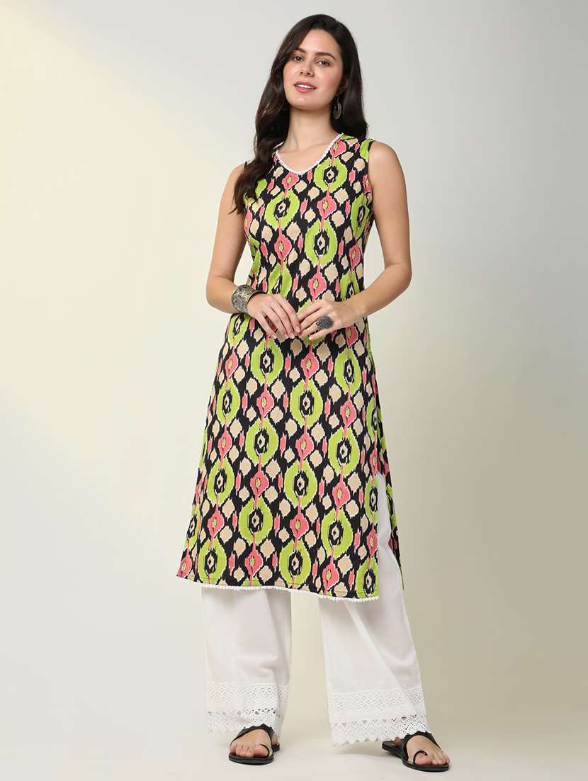 women printed kurta and palazzo set - 21598115 -  Standard Image - 5