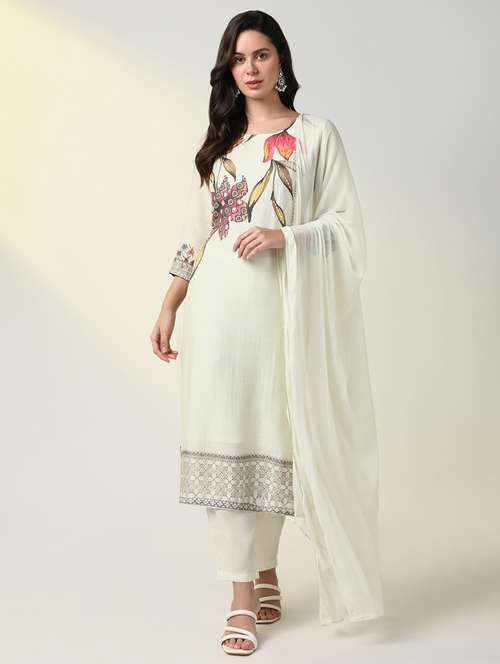 women floral kurta pant set with dupatta - 21598132 - Standard Image - 0