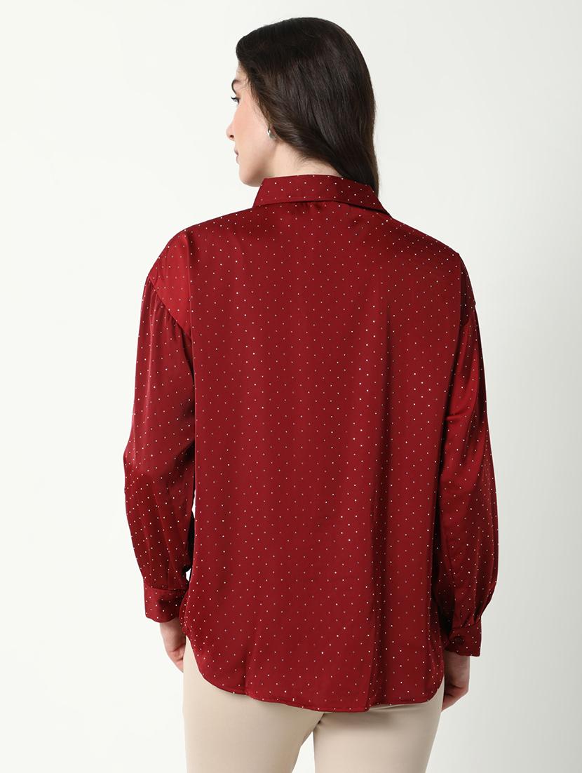 women polka doted collatred regular shirt - 21598143 - Standard Image - 3